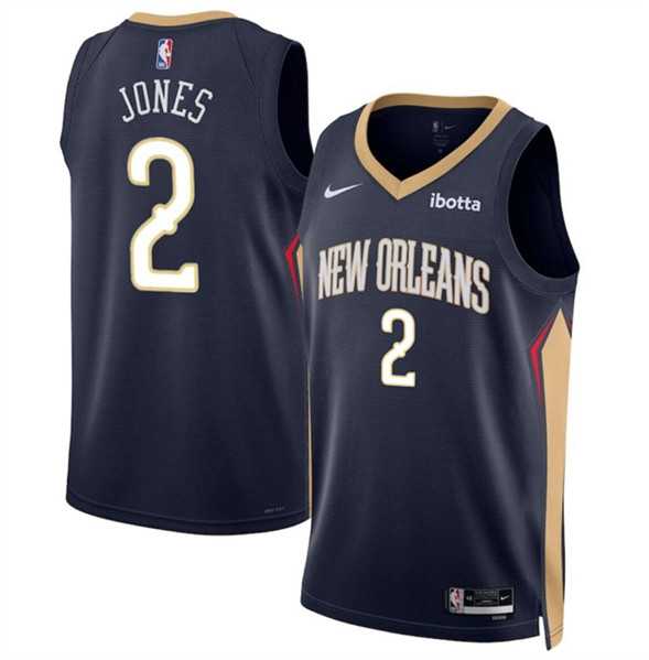 Men%27s New Orleans Pelicans #2 Herb Jones Navy 2024 Icon Edition Stitched Basketball Jersey Dzhi